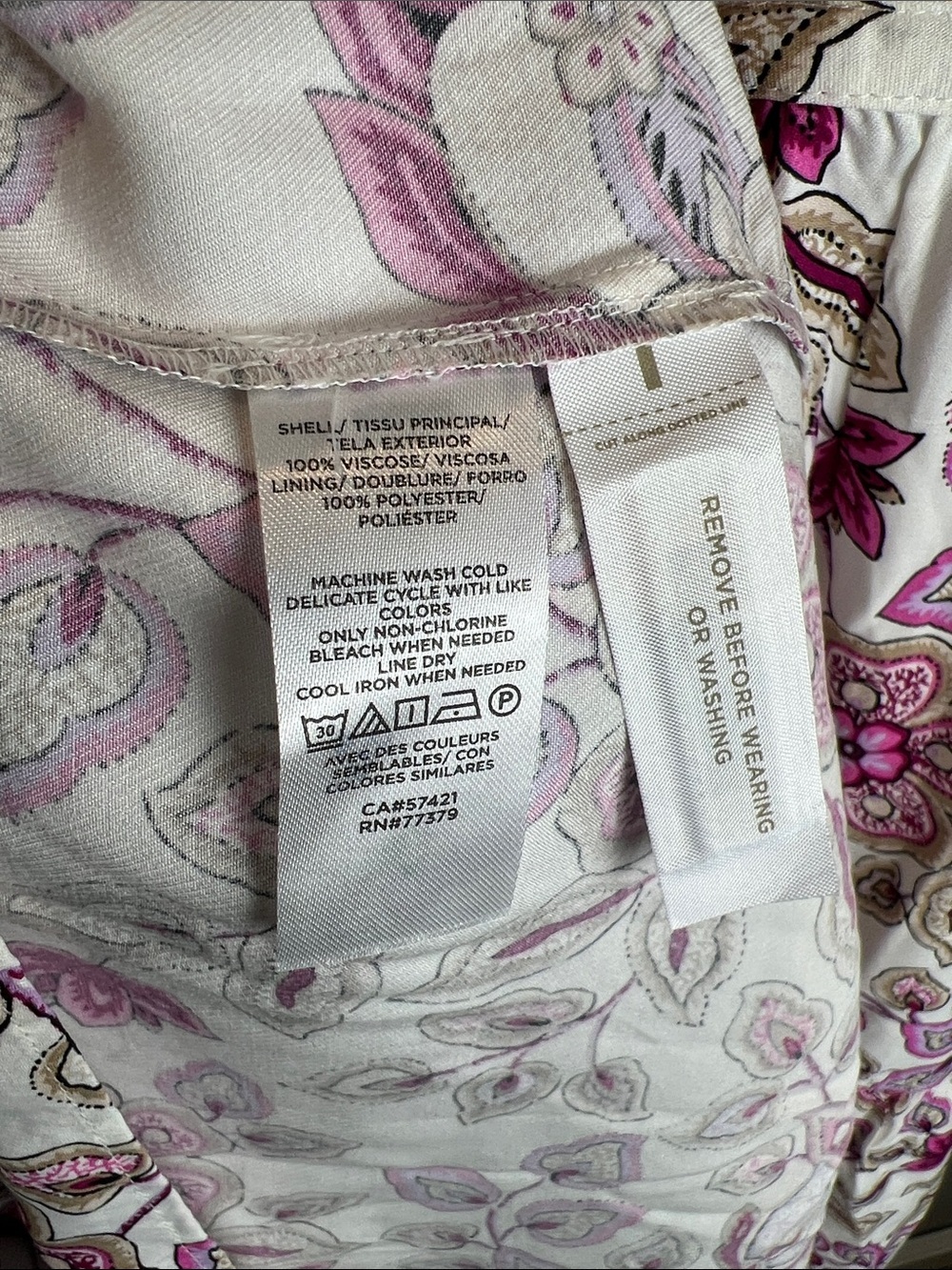 NEW Ann Taylor Floral Maxi Dress White with Magenta Pink and Brown Floral 8 - Picture 8 of 8